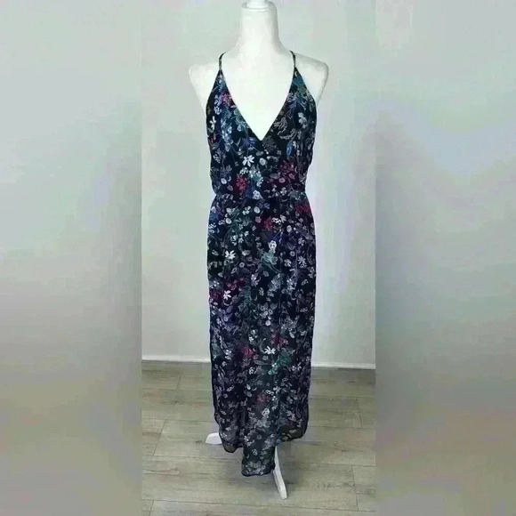 Lush Floral Spaghetti Strap Midi Dress Size M - Picture 1 of 9